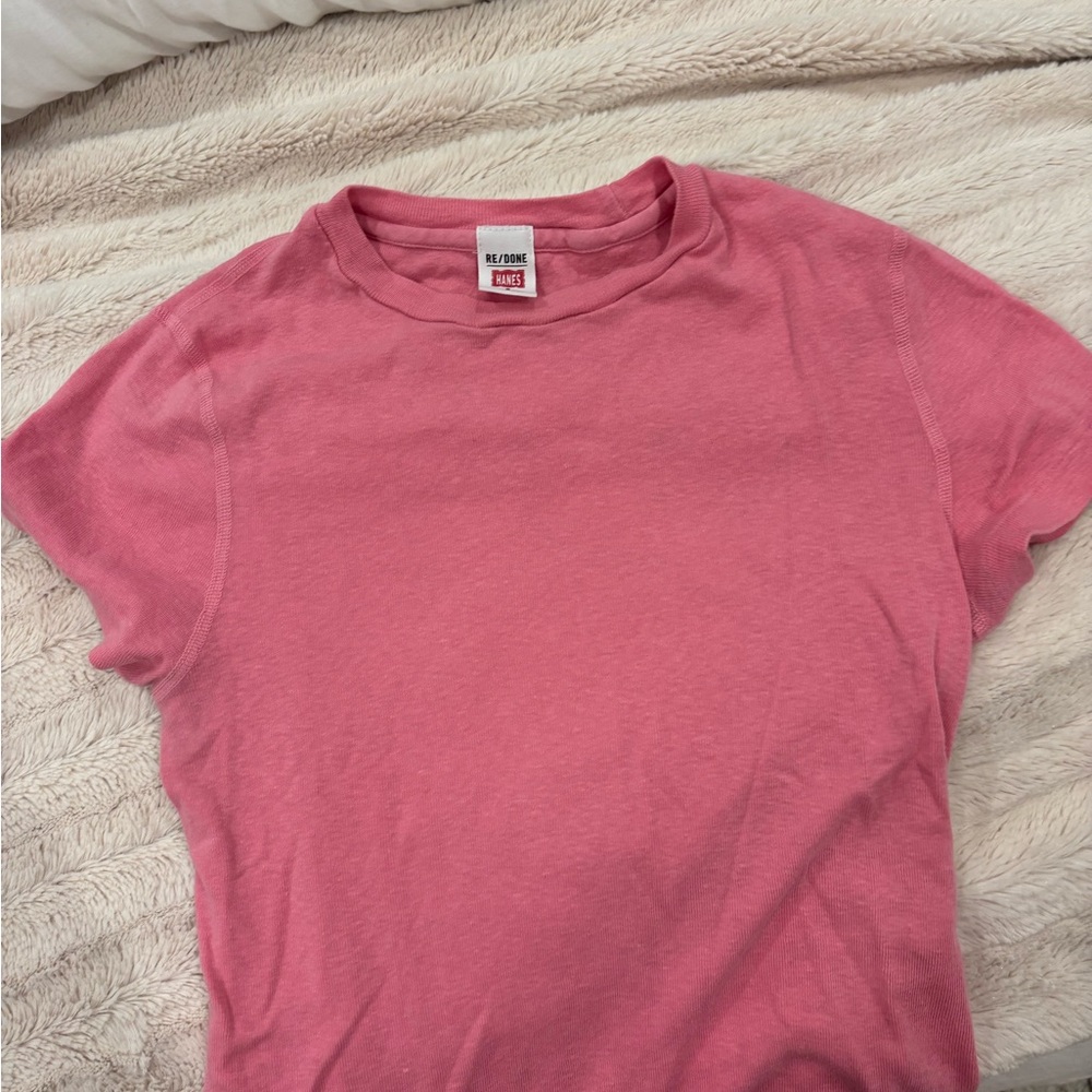 Re/Done Dusty Rose Short Sleeve Tee